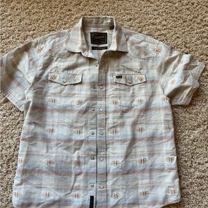 Howler Brothers Cream and Tan Patterned Button Down Shirt